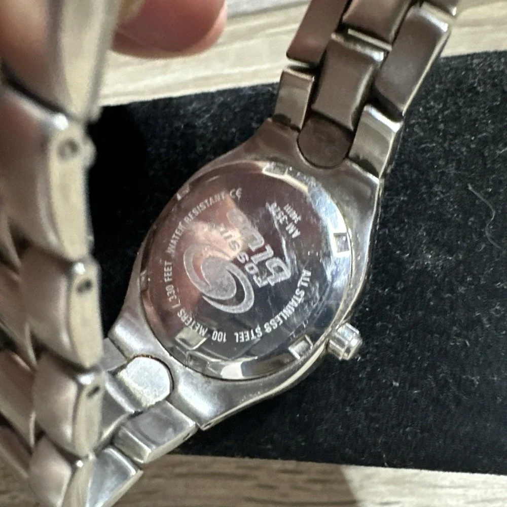 Ladies Fossil Blue Silver Tone Quartz Watch‎ AM-3526